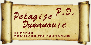 Pelagije Dumanović vizit kartica